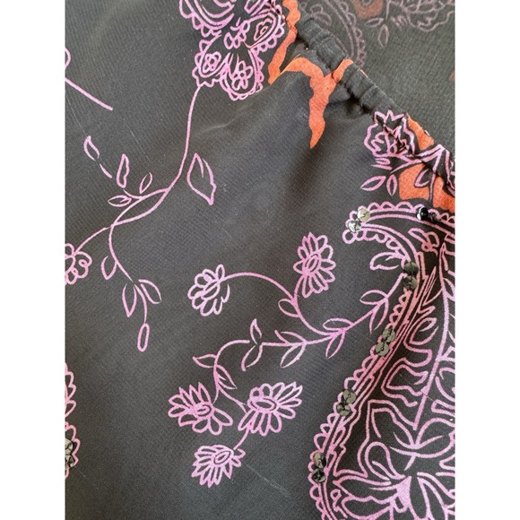 Sweet Silk Black And Purple Flutter Sleeve Top Dark Fairy Whimsigoth L - Picture 10 of 16